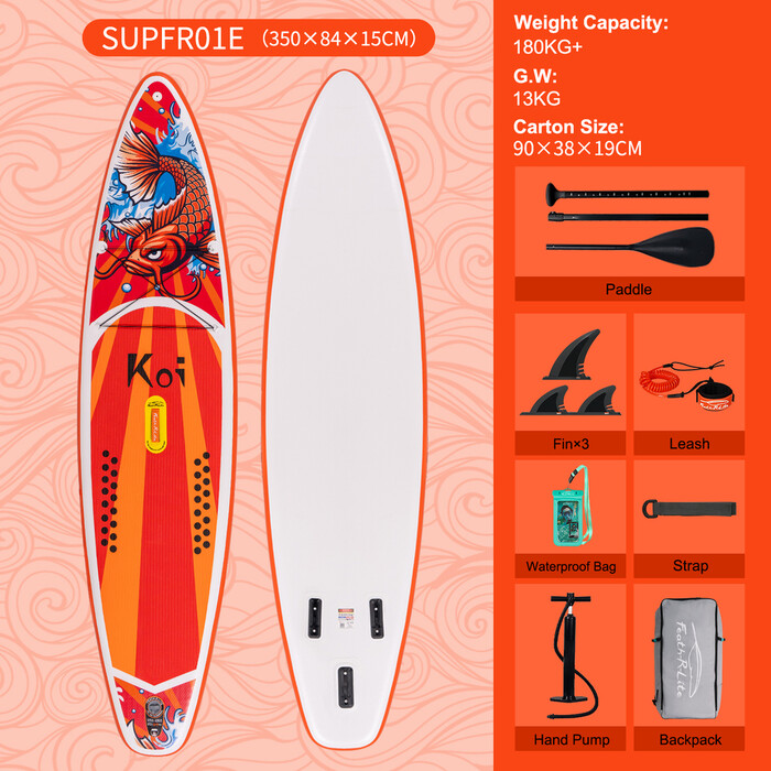 Tavola da surf gonfiabile Paddle Board 11'6" - Sup Koi Arancione