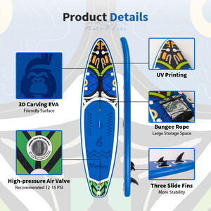 Tavola da surf gonfiabile Paddle Board 11' - Scimmia Blu