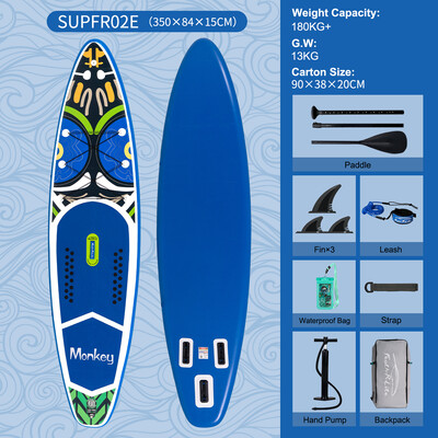 Tavola da surf gonfiabile Paddle Board 11'6" - Scimmia Blu