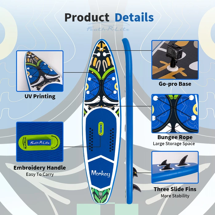 Tavola da surf gonfiabile Paddle Board 11'6" - Scimmia Blu