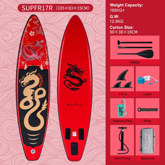 Tavola da surf gonfiabile da 11' - Drago Rosso